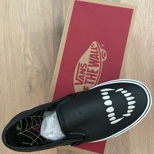 New, unworn, leather slip on Vans